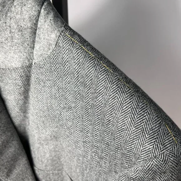 NWT WALTER MORTON 40R Gray Herringbone 2 btn100% Worsted Wool blazer USA 1 vent - Picture 3 of 9